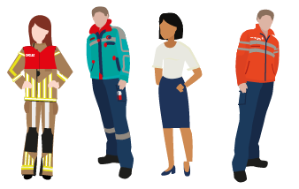 Illustratie van hulpverleners