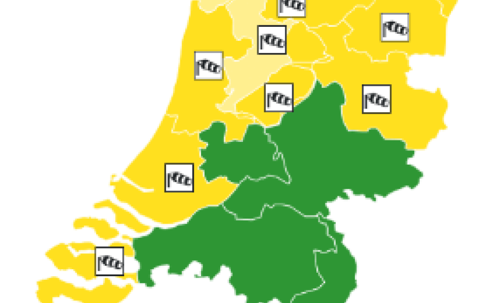 landkaart nederland geel groen