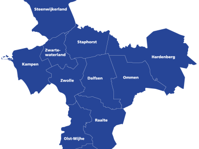 elf gemeenten veiligheidsregio IJsselland ingetekend op kaart