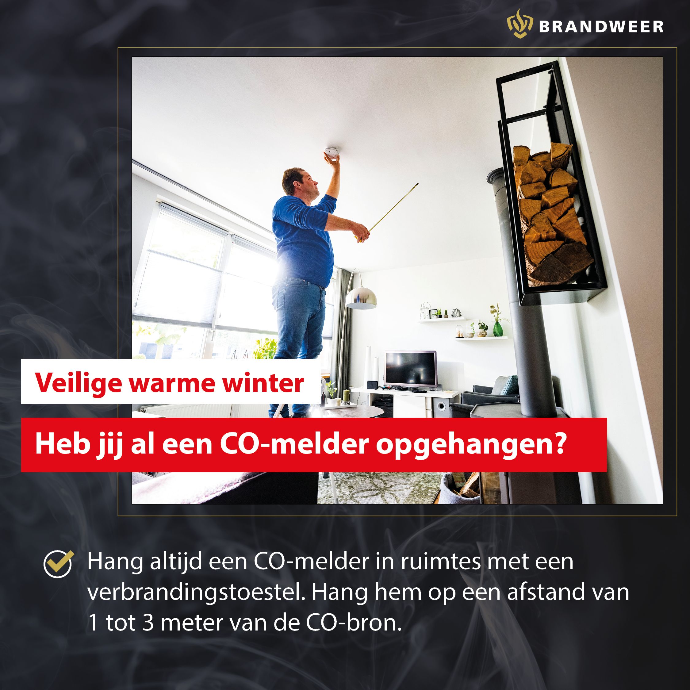 Tijdlijn CO ophangen woonkamer