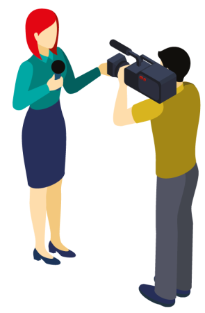 Illustratie van een verslaggever