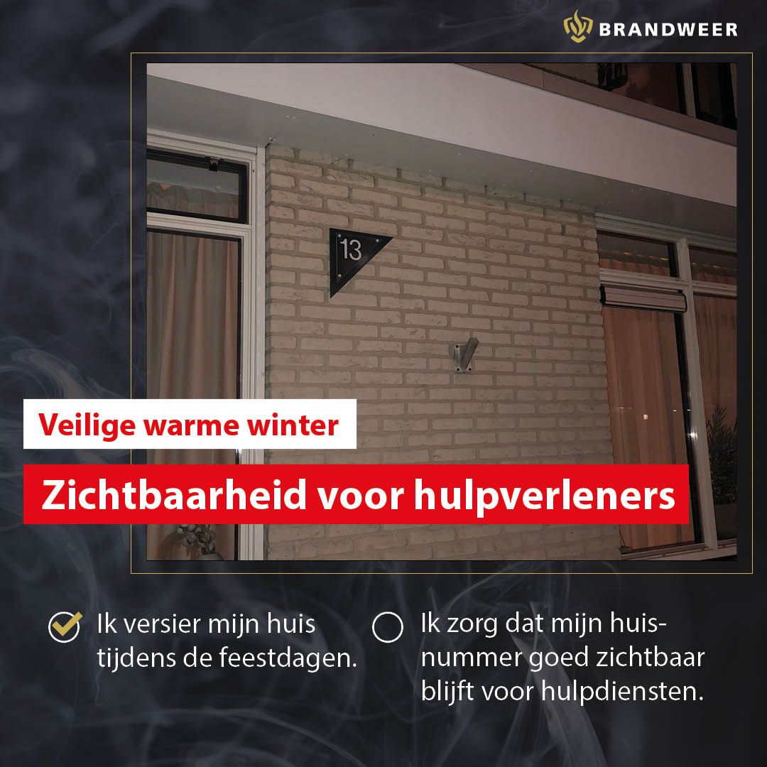 Huisnummer goed zichtbaar op woning