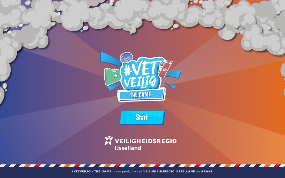 #VetVeilig the game startscherm