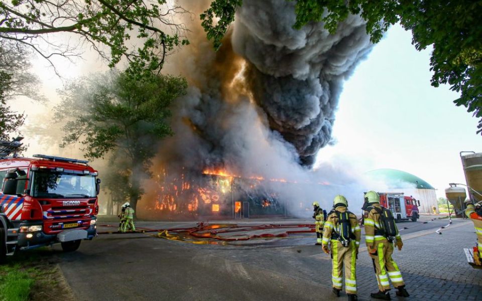 brandend pand biogas Dalfsen